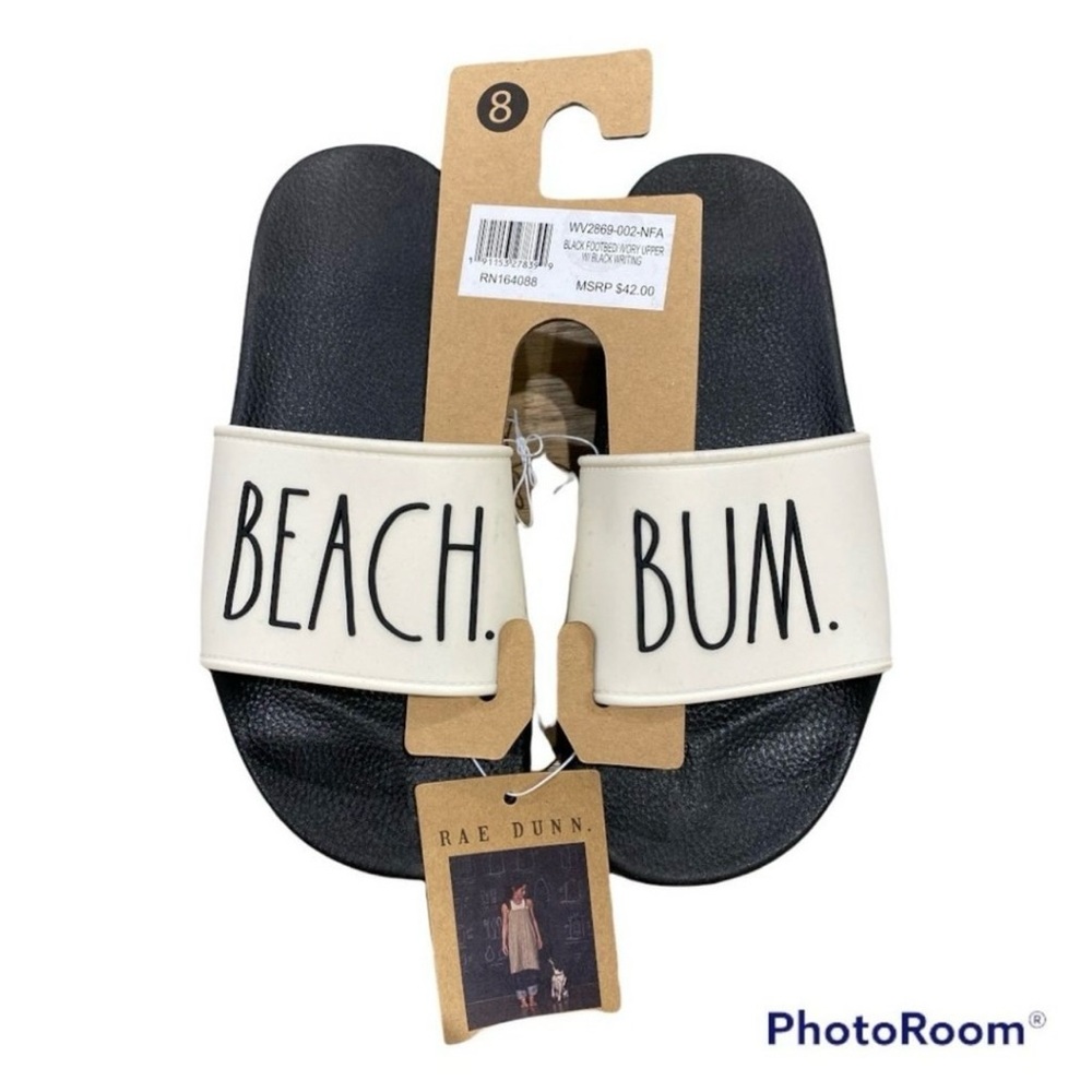 Rae Dunn "Beach Bum" Slides Size 8
